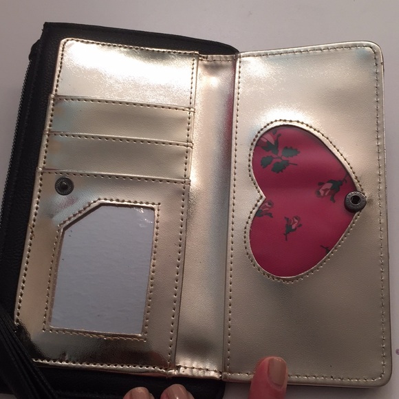 Betsey Johnson black clutch with purple sequin! - Picture 2 of 4